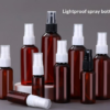 Amber Spray Bottle 100ml with White Nozzle on White Background