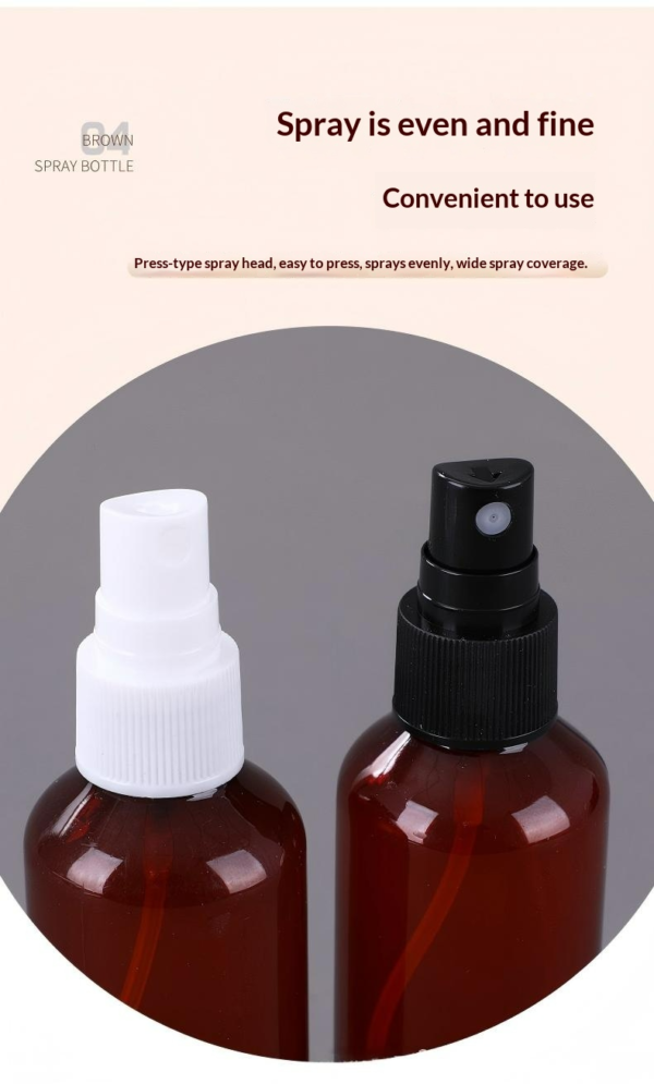 Amber Spray Bottle Fine Mist Press Head White and Black