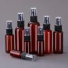 Amber Spray Bottles Full Lineup with Black Nozzles
