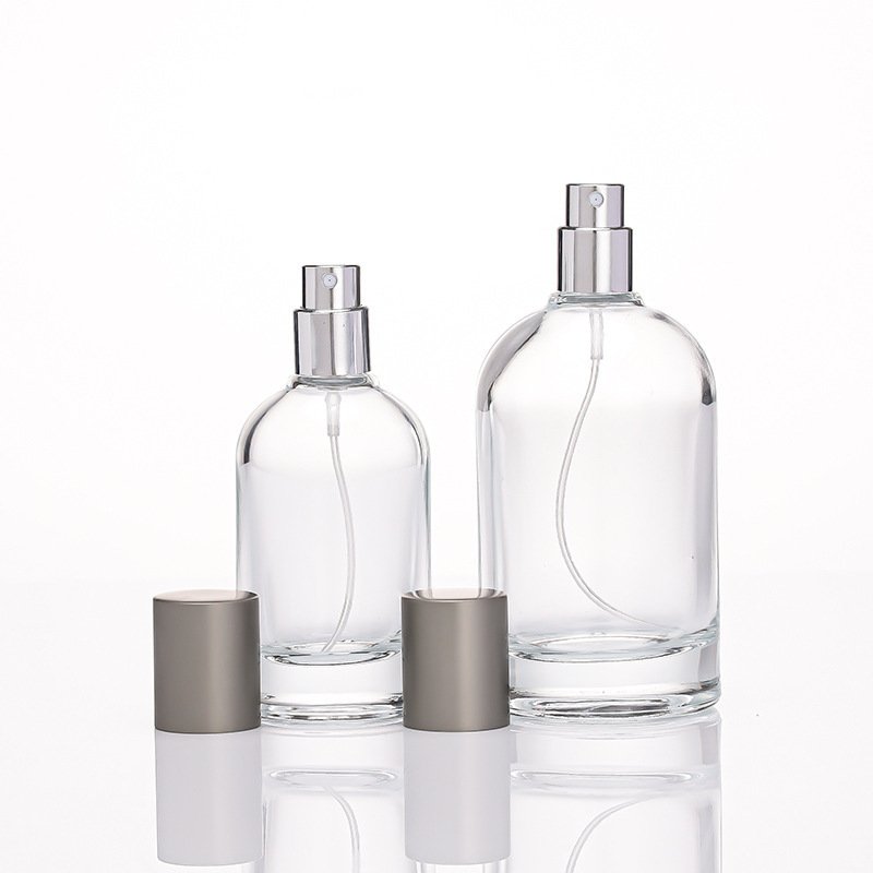 Apothecary Round Glass Spray Bottles Two Sizes with Caps