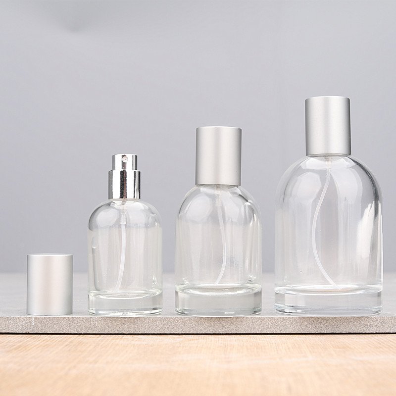 Round Glass Bottles With Open Sprayer Steps Scene