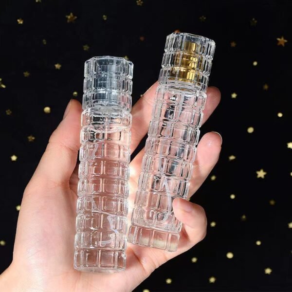Bamboo Texture Spray Bottles Silver and Gold in Hand