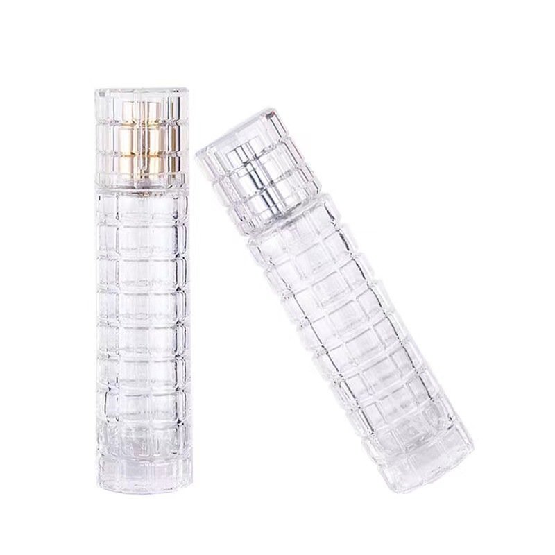 Bamboo Texture Glass Spray Bottles White Background Pair