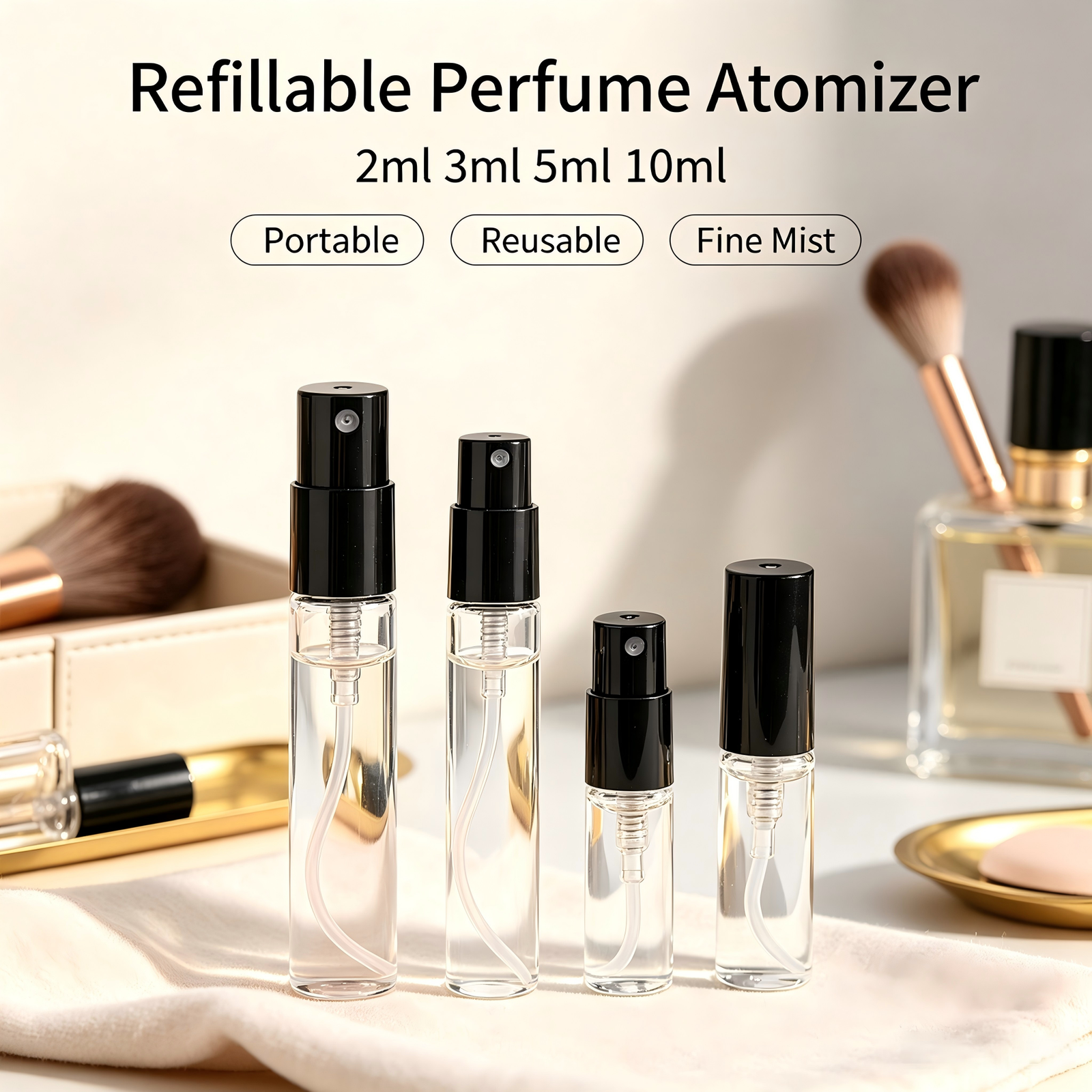 Refillable Perfume Atomizer Portable Reusable Fine Mist