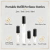 Portable Refill Perfume Bottles Clear Glass Black Spray Cap