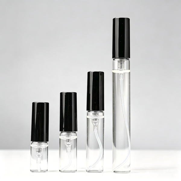 Clear Spray Bottles Family Display Four Sizes
