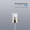 PP Spray Pump with Clear Dust Cap Gold Collar Detail