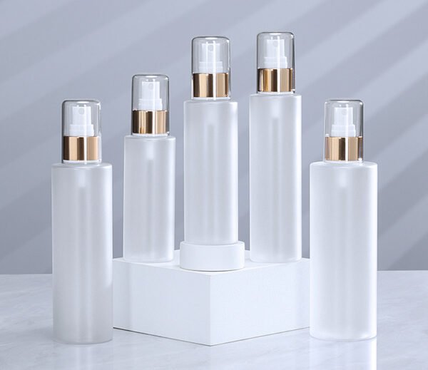 Frosted Spray Bottles Gold Collar Mist Pump 5 Sizes