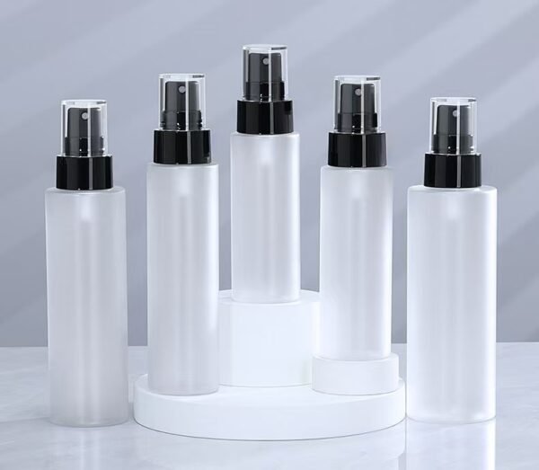 Frosted Spray Bottles Black Fine-Mist Pump 5 Sizes