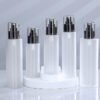Frosted Spray Bottles Black Pump Clear Overcap 5 Sizes