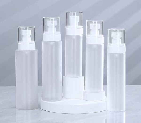 Frosted Spray Bottles White Cream Pump Sprayer 5 Sizes