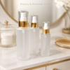 Beauty and Personal Care Gold Pump Frosted Bottles