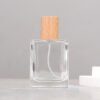 50ml Square Glass Spray Bottle Natural Beech Cap