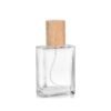 50ml Square Glass Perfume Bottle Beech Cap White Background