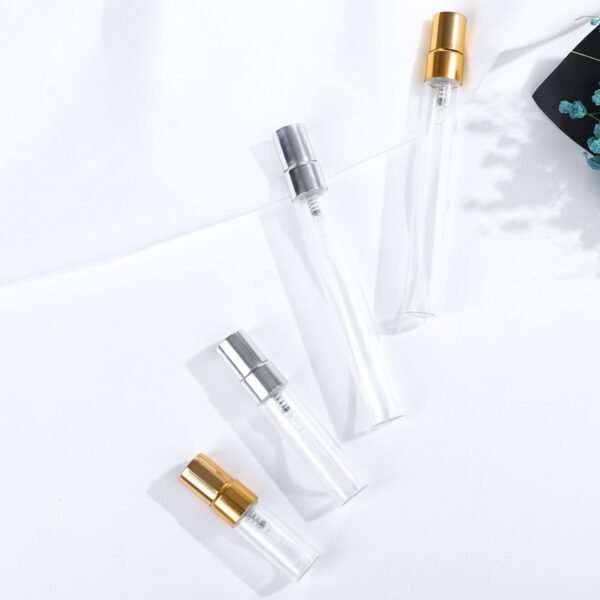 Mini Glass Perfume Bottles Gold and Silver Atomizers
