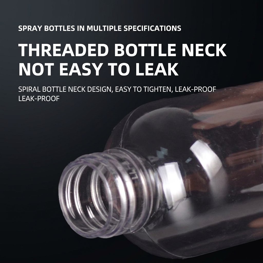 Threaded bottle neck — easy to tighten, leak-proof