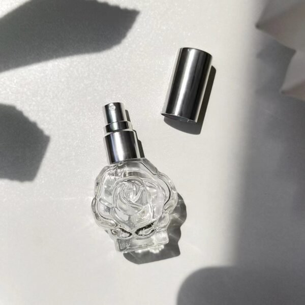 Rose Glass Bottle Silver Sprayer Sunlight Shadow