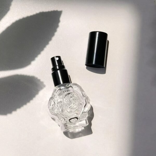 Rose Glass Spray Bottle Black Sprayer Open Cap