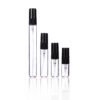 Slim Clear Glass Perfume Spray Bottles 2ml-10ml Black Cap