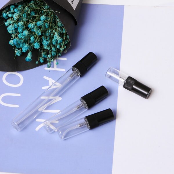 Glass Perfume Atomizer Bottles Transparent and Black Sprayers