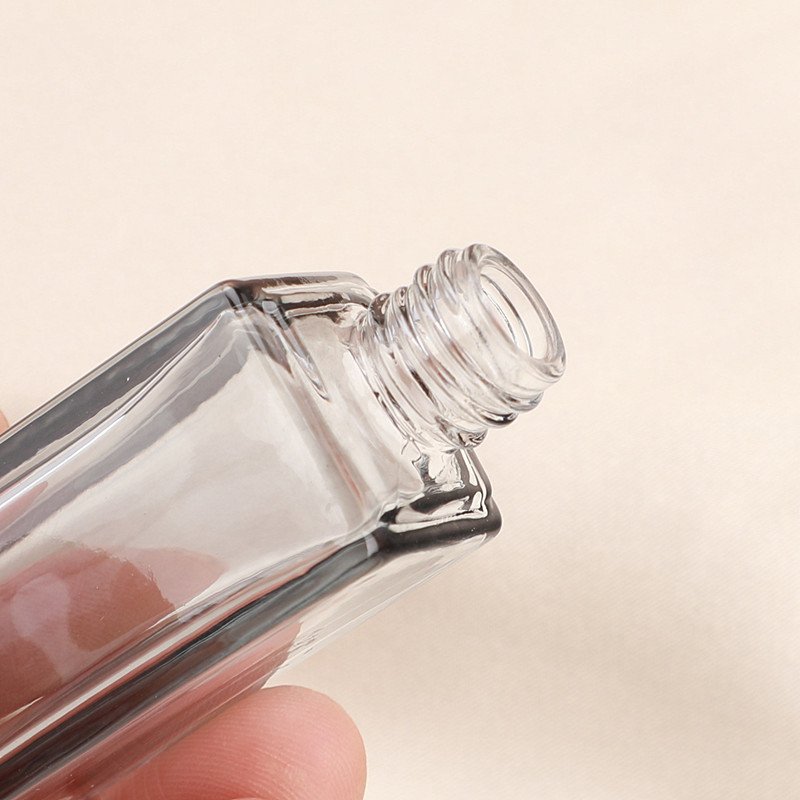 Smoke Grey Glass Bottle Screw Neck Close-up