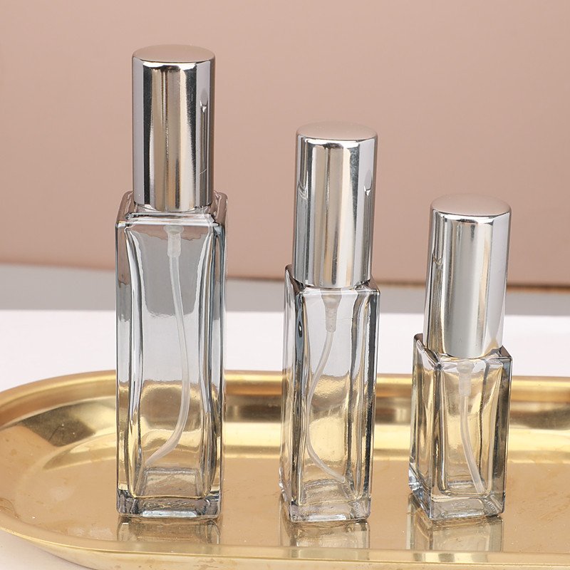 Smoke Grey Bottles on Golden Tray