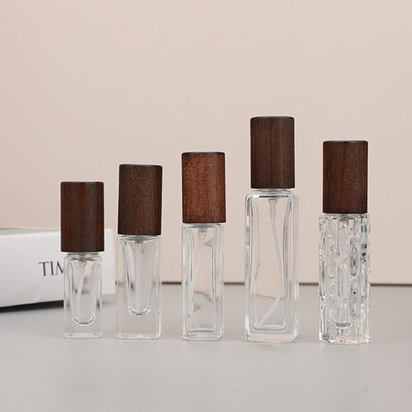 Dark Beech Cap Glass Bottles Five Sizes