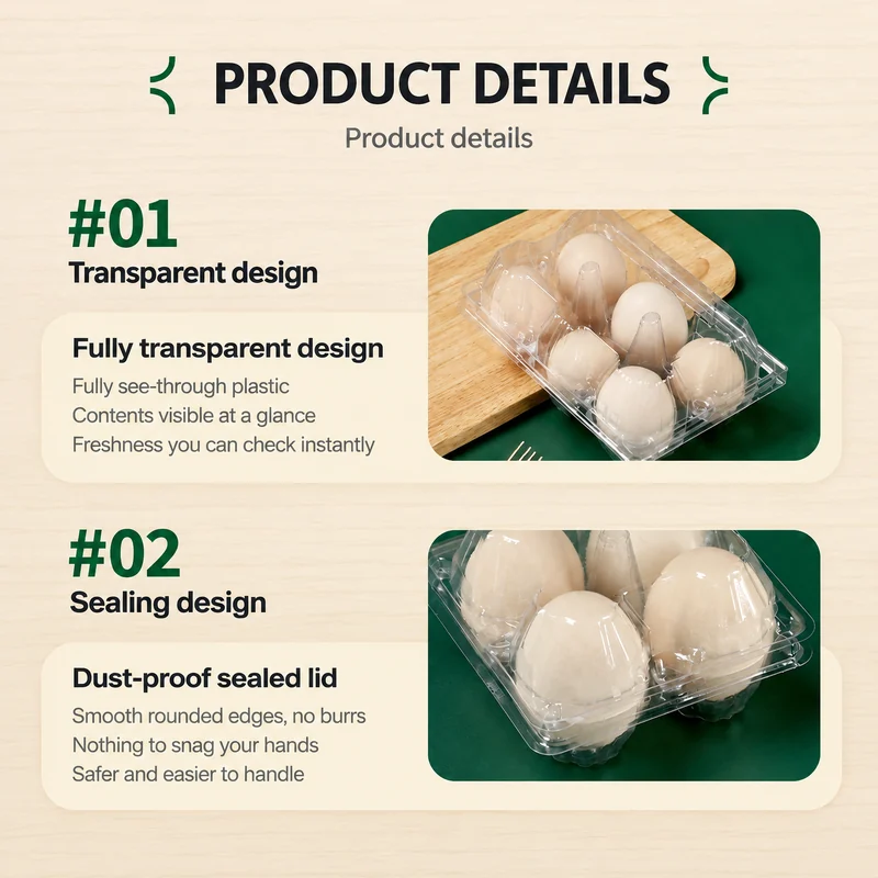 SSWWJ-4L Clear PET Chicken Egg Carton 4-Cell Large view 5