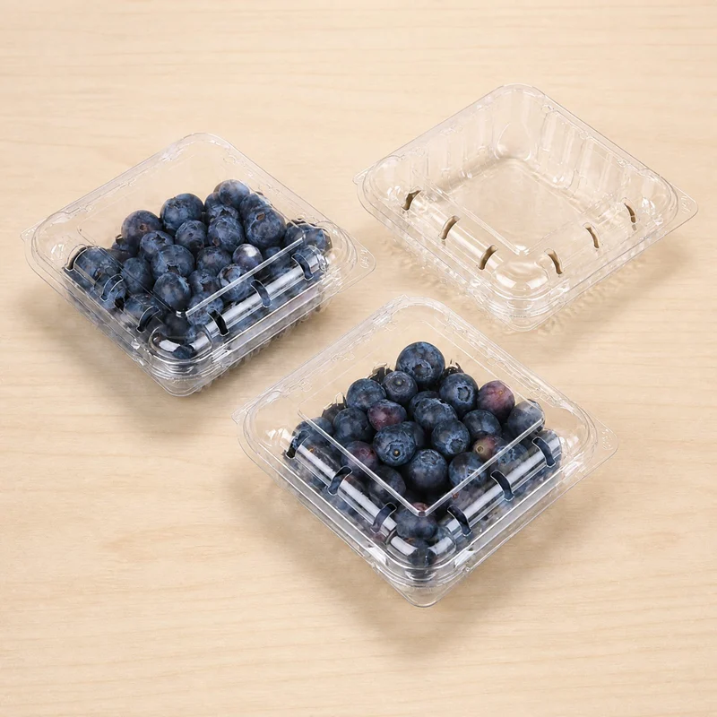 SS-125 clear PET fruit punnet three boxes