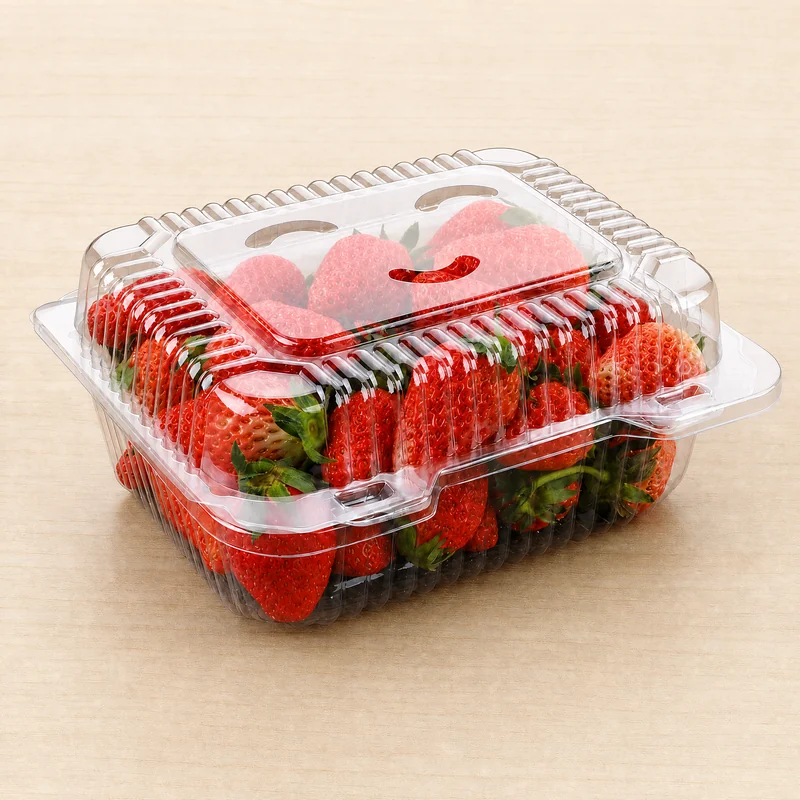 SS-500D Clear PET Fresh Fruit Punnet 17.6 oz / 500 g