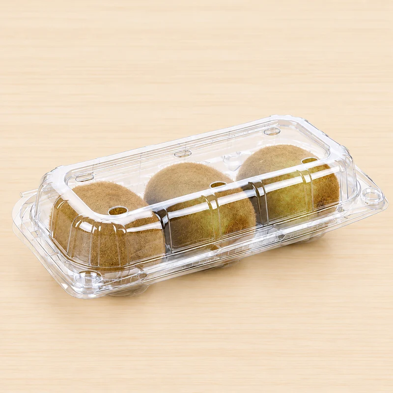 SSCKC-1-3 Clear PET Cavity Kiwi Clamshell 3-Cell