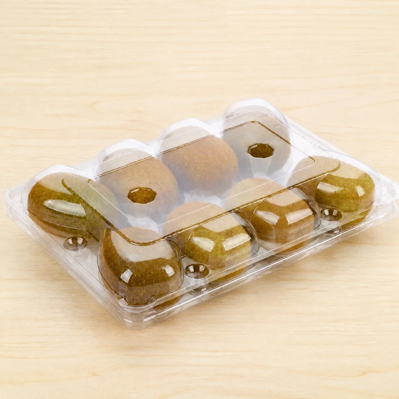 SSCKC-1-8 Clear PET Cavity Kiwi Clamshell 8-Cell
