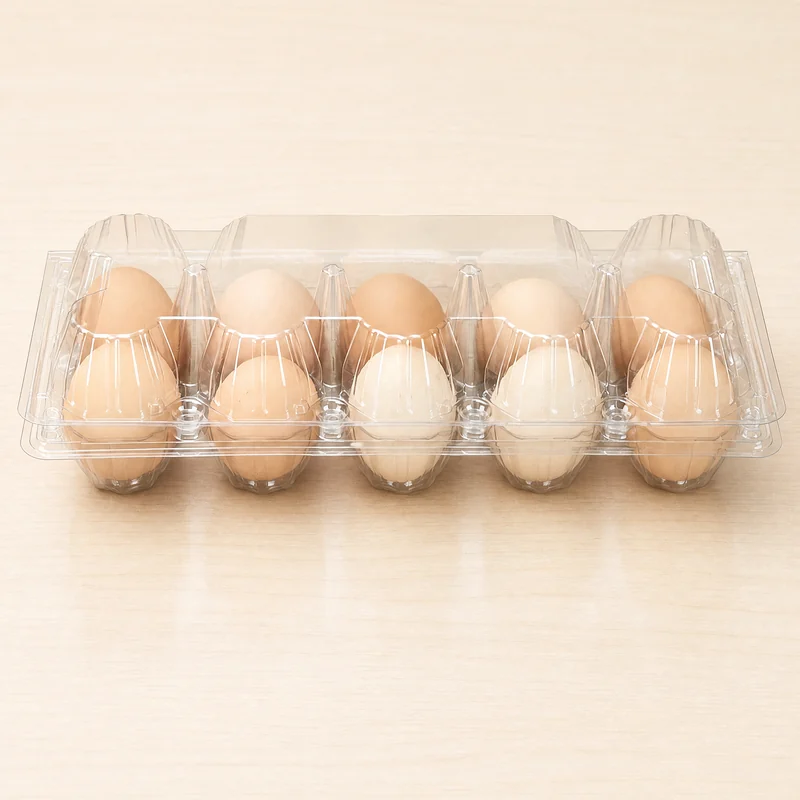 SSWWJ-10L Clear PET Chicken Egg Carton 10-Cell Large