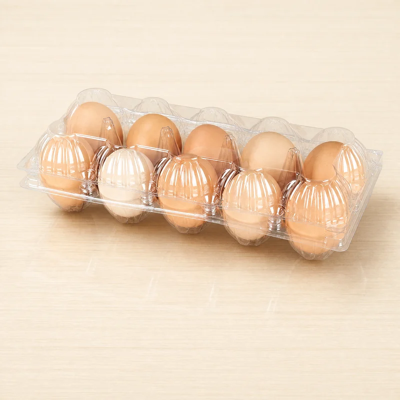 SSWWJ-10M Clear PET Chicken Egg Carton 10-Cell Medium