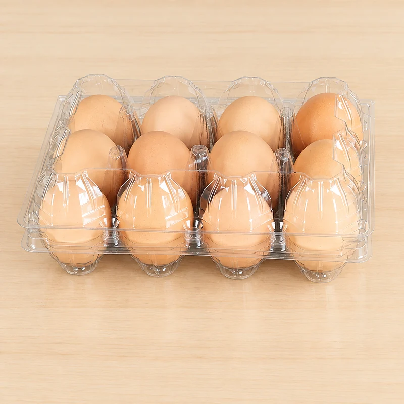 SSWWJ-12M Clear PET Chicken Egg Carton 12-Cell (3×4 Layout)
