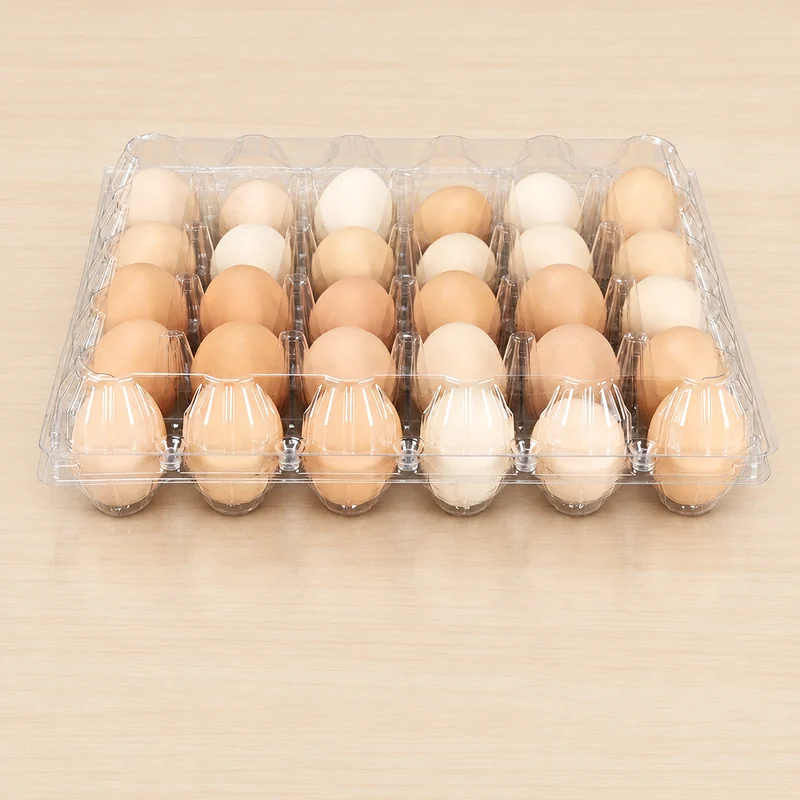 SSWWJ-30L-L Clear PET Chicken Egg Carton 30-Cell Large (Large Label Area)