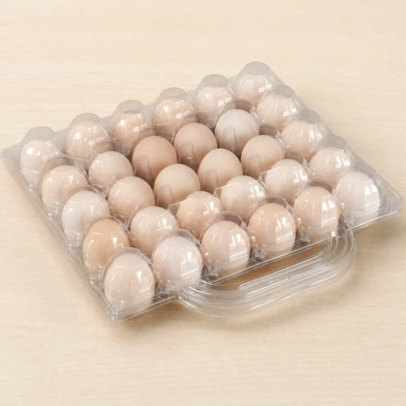SSWWJ-30L-ST Clear PET Chicken Egg Carton 30-Cell Large with Handle