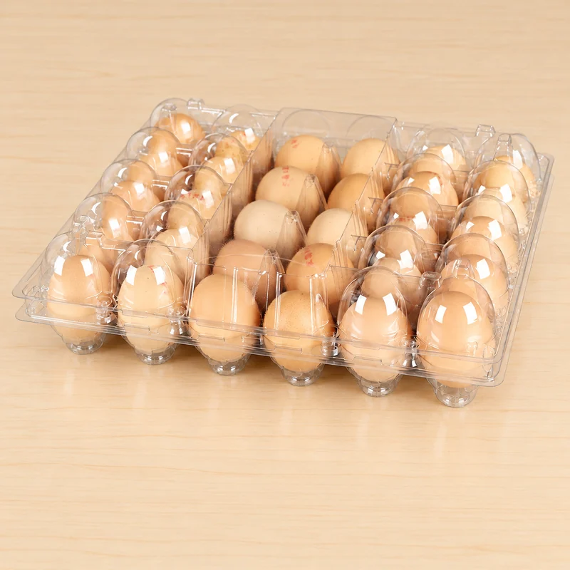 SSWWJ-30M-H Clear PET Chicken Egg Carton 30-Cell (Vertical Label Area)