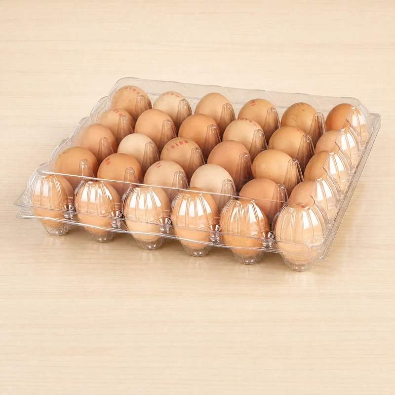SSWWJ-30M-L Clear PET Chicken Egg Carton 30-Cell (Large Label Area)