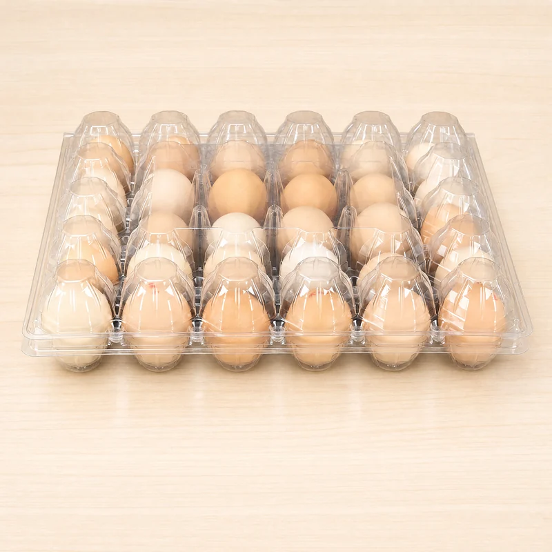 SSWWJ-30M-N Clear PET Chicken Egg Carton 30-Cell (Small Label Area)