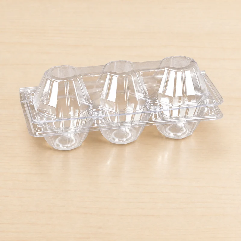 SSWWJ-3Y Clear PET Duck Egg Carton 3-Cell