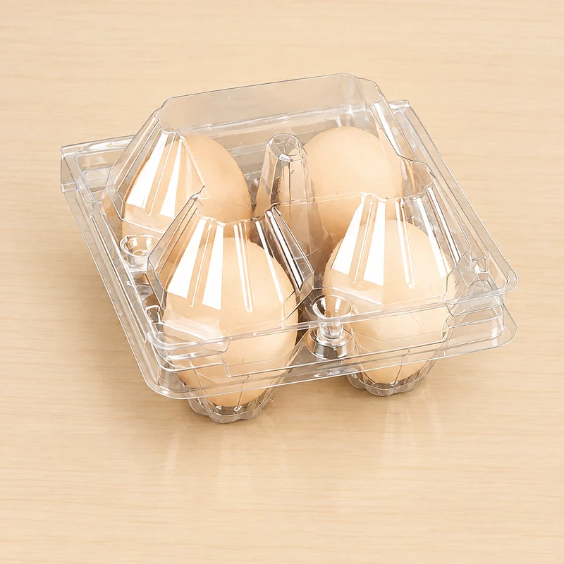 SSWWJ-4L Clear PET Chicken Egg Carton 4-Cell Large