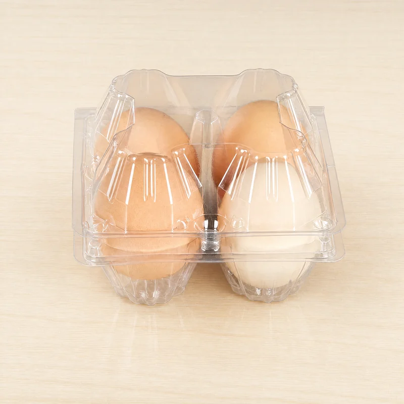 SSWWJ-4M Clear PET Chicken Egg Carton 4-Cell Medium