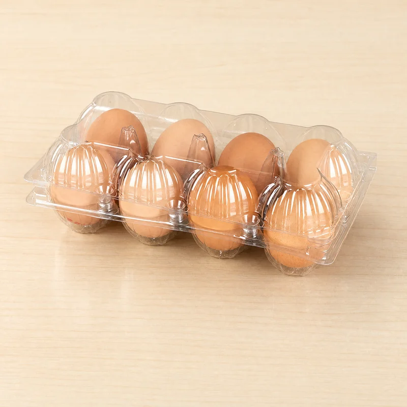 SSWWJ-8M Clear PET Chicken Egg Carton 8-Cell