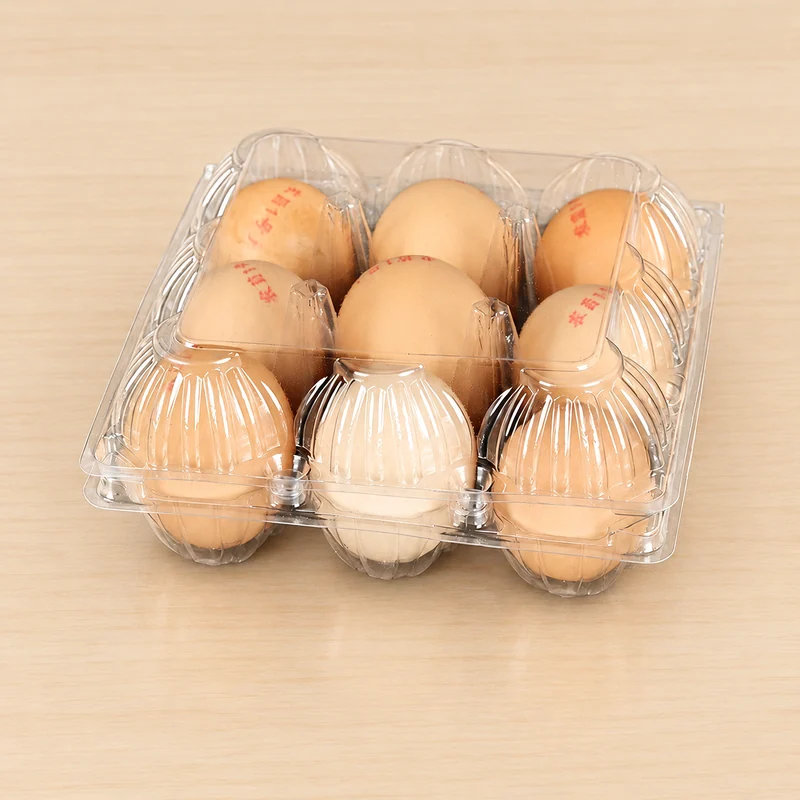 SSWWJ-9M Clear PET Chicken Egg Carton 9-Cell